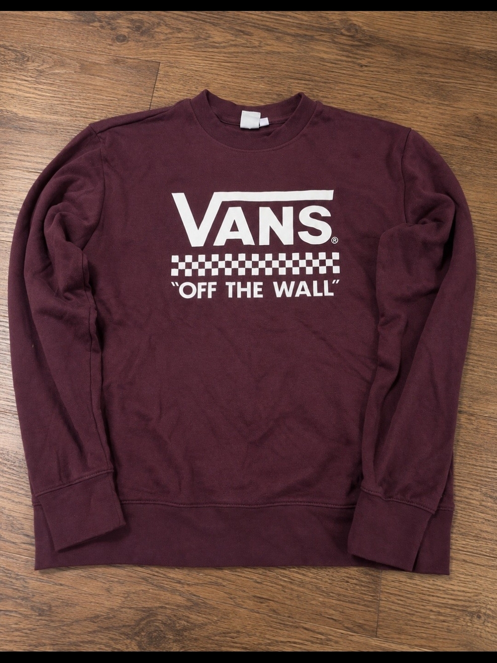 Vans Crewneck Sweatshirt in Burgundy with White Logo